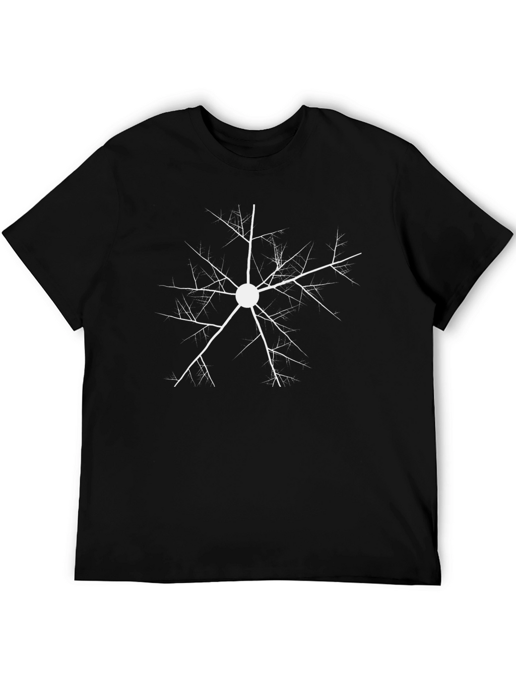 Black T-Shirt with White Neuronal Design