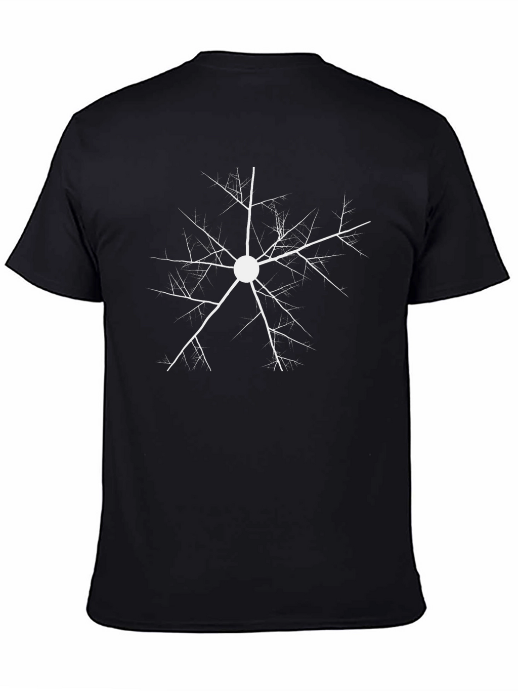 Black T-Shirt with White Neuronal Design