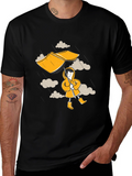 Rainy Day Fun T-Shirt - Cartoon Umbrella & Clouds