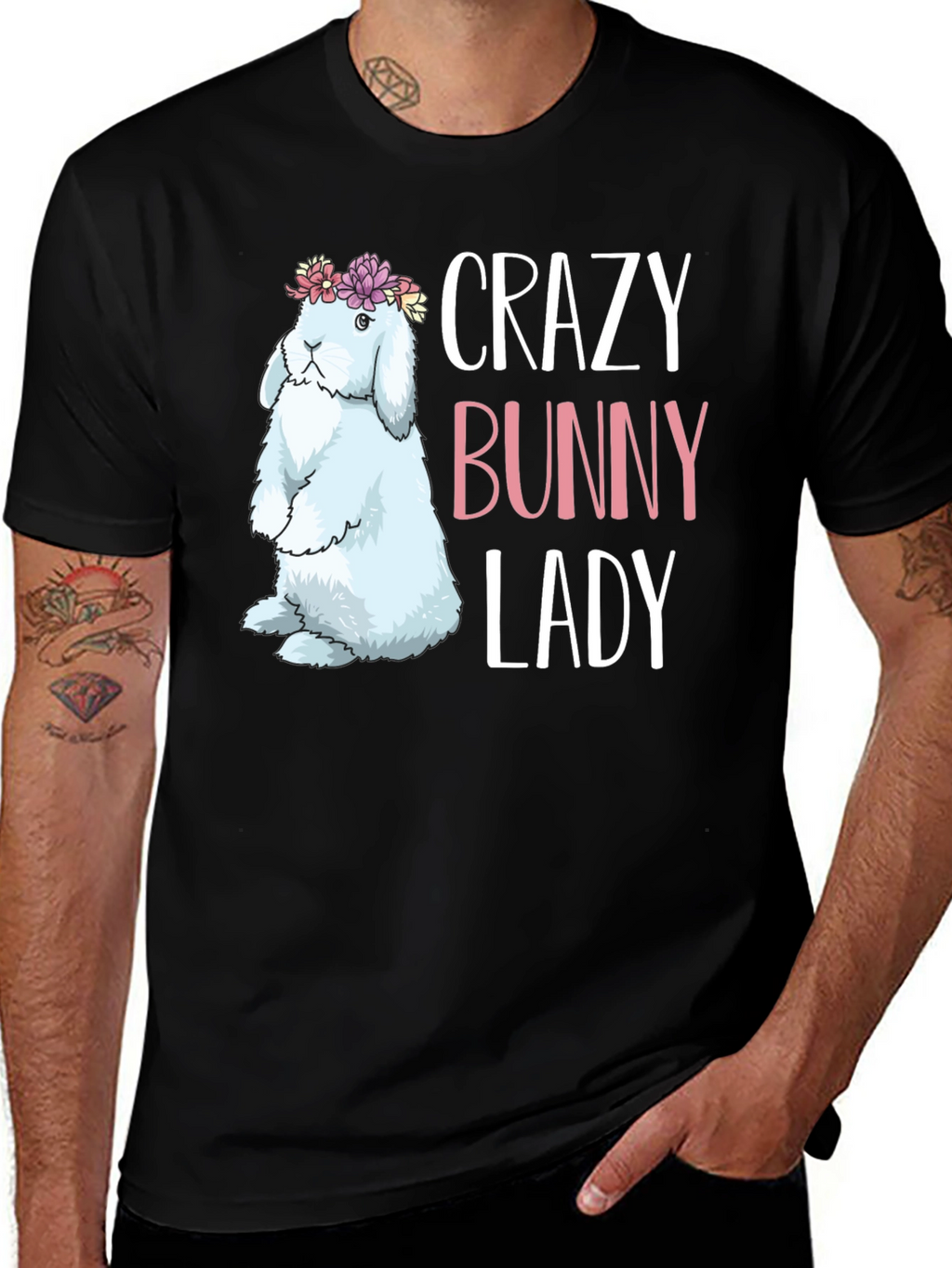 Crazy Bunny Lady T-Shirt - Easter Apparel