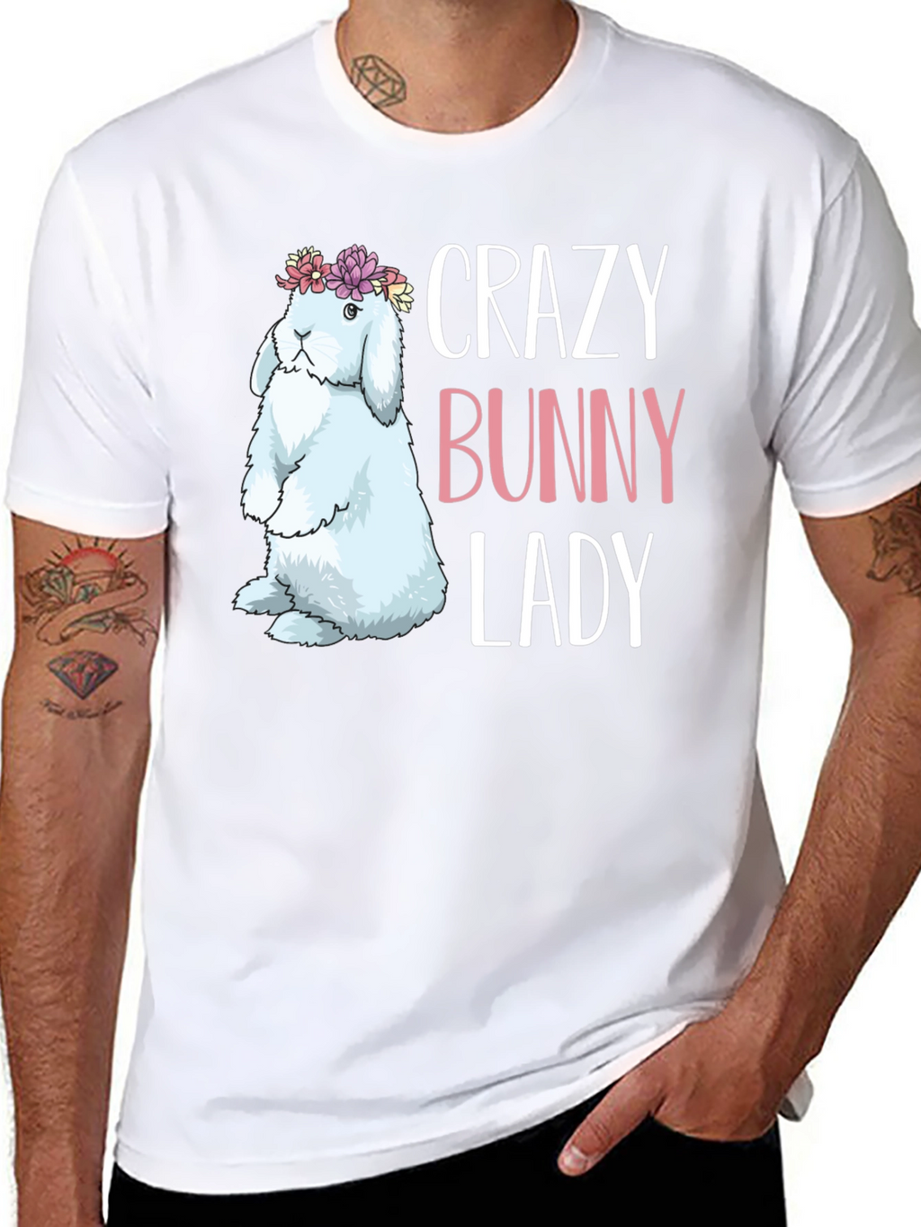 Crazy Bunny Lady T-Shirt - Easter Apparel