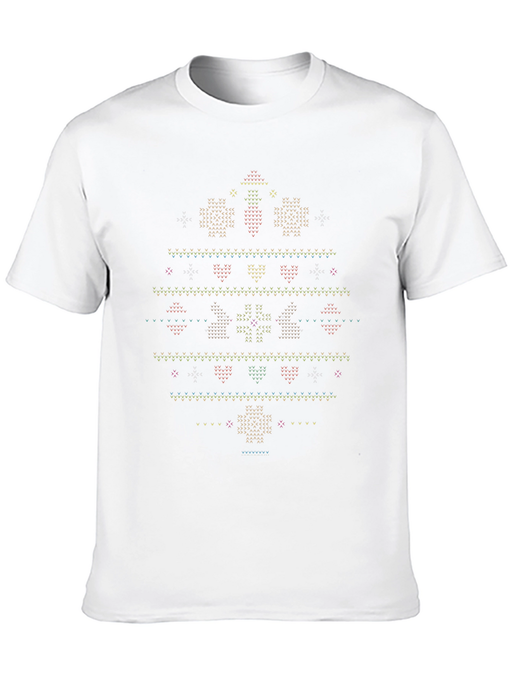 Novelty Christmas Sweater Pattern T-Shirt