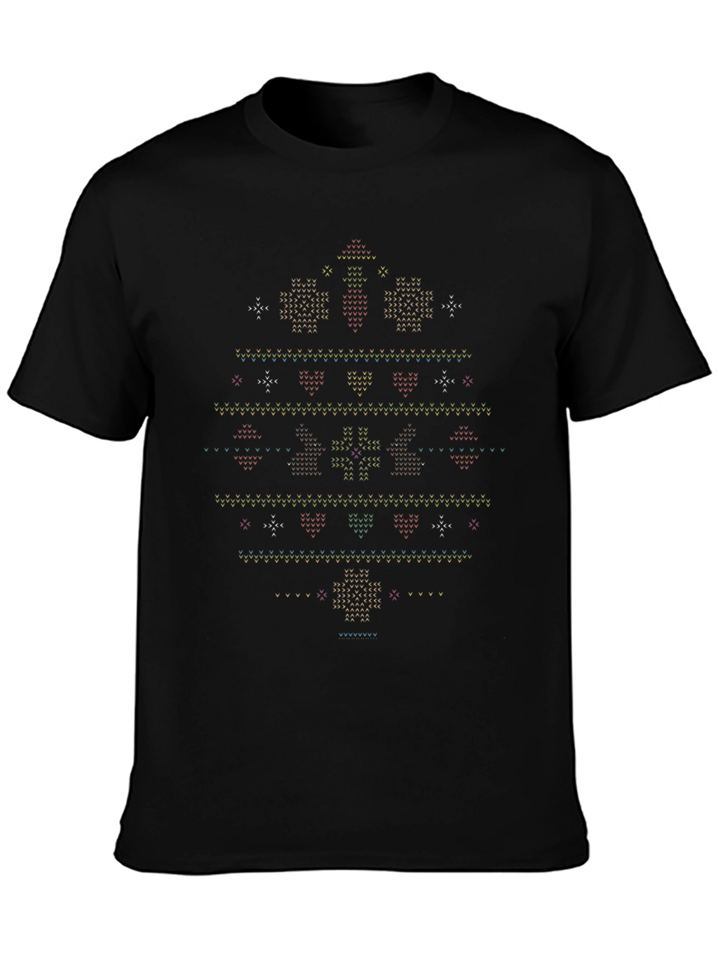 Novelty Christmas Sweater Pattern T-Shirt