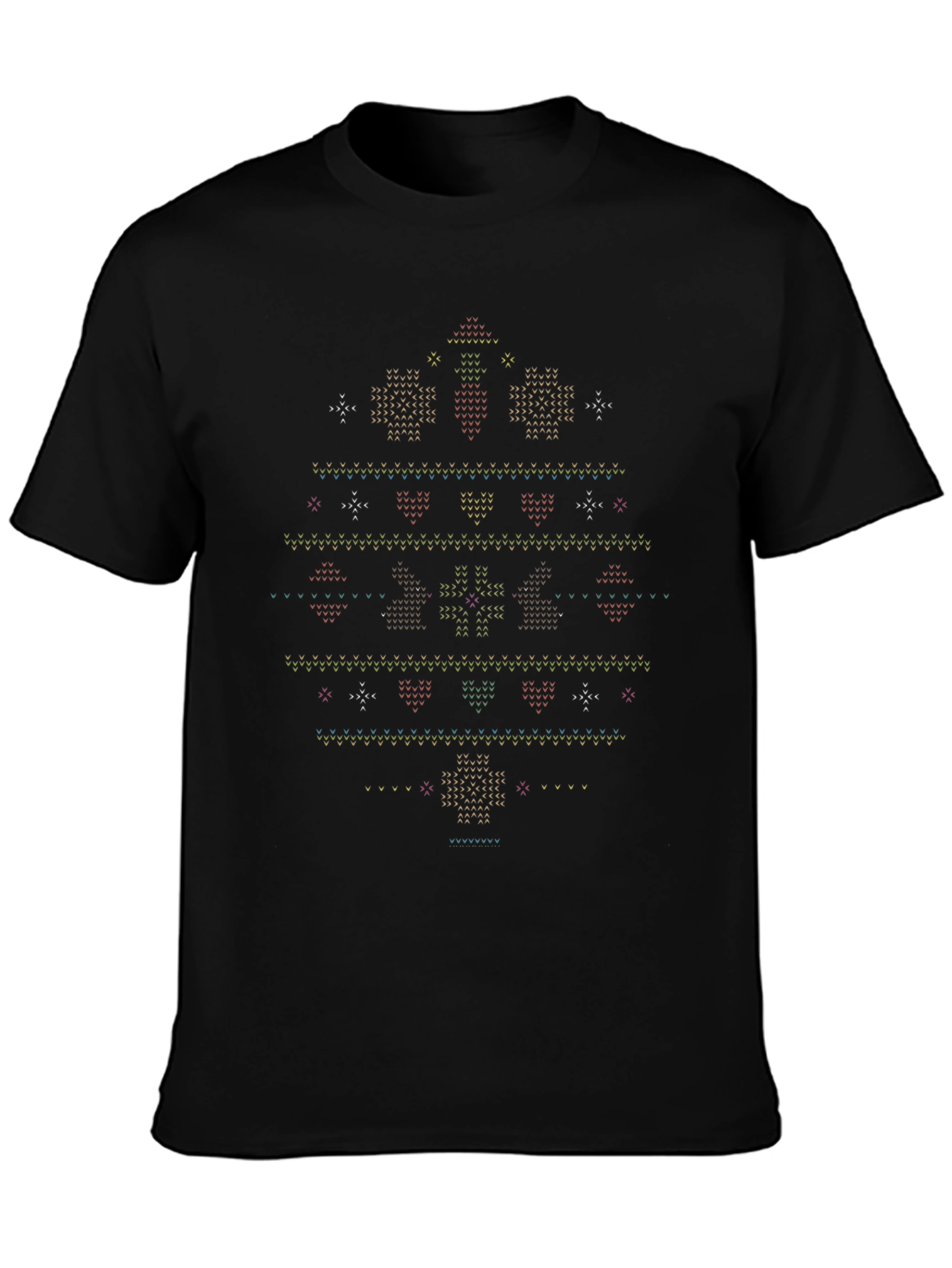 Novelty Christmas Sweater Pattern T-Shirt