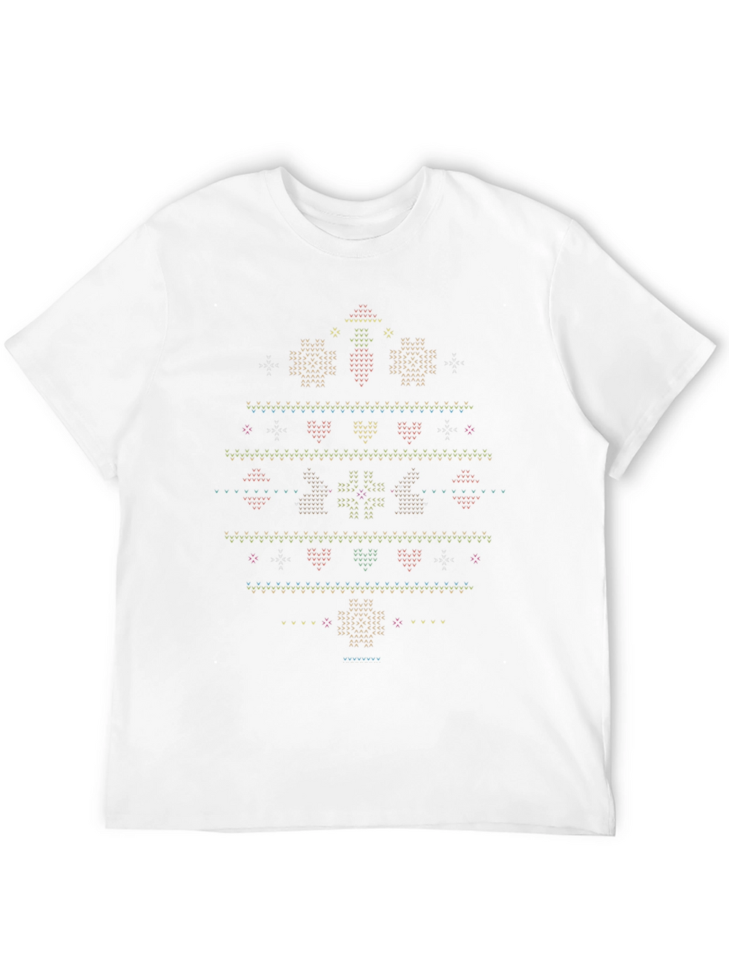 Novelty Christmas Sweater Pattern T-Shirt