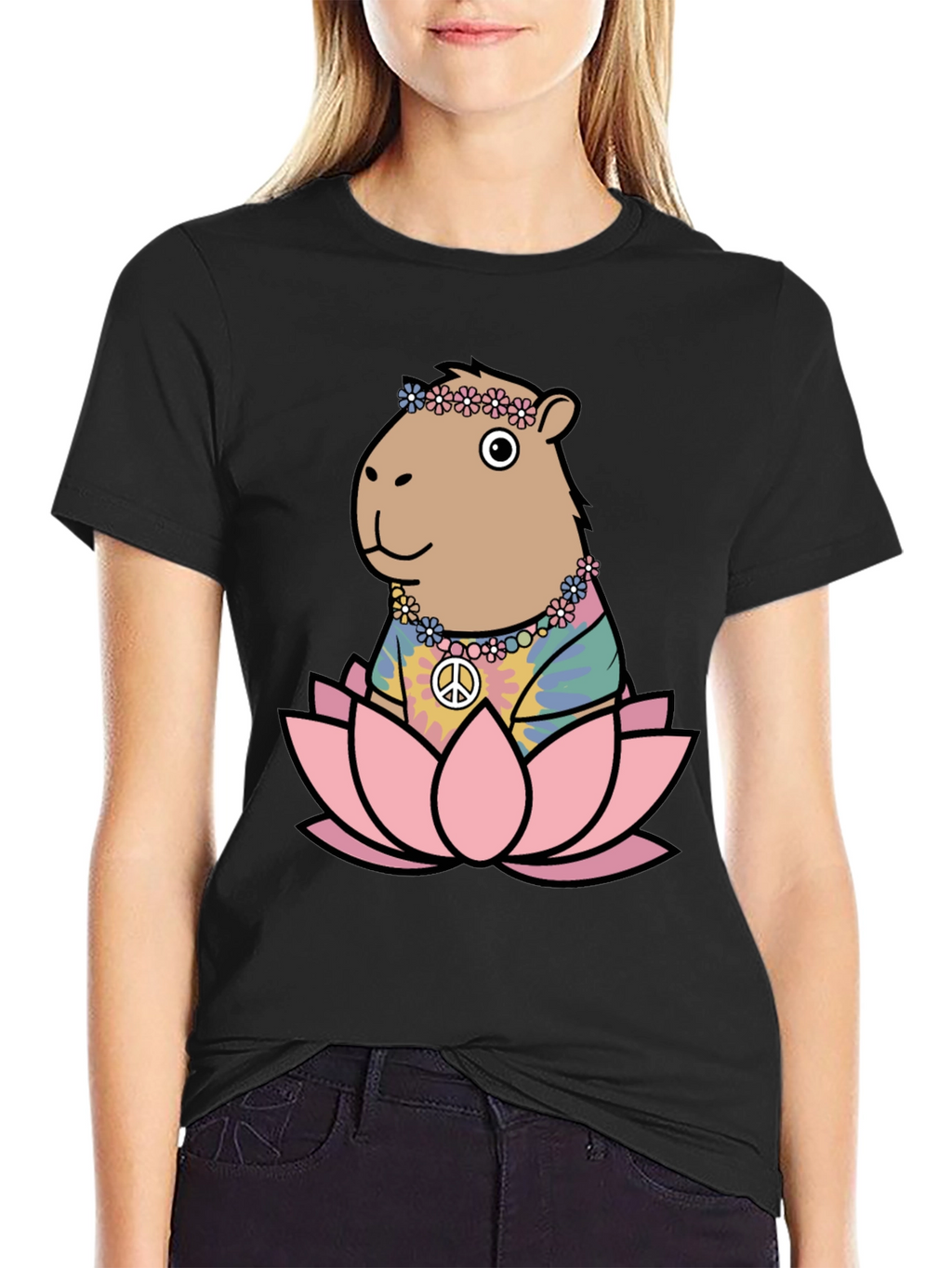 Hippie Capybara Lotus T-Shirt