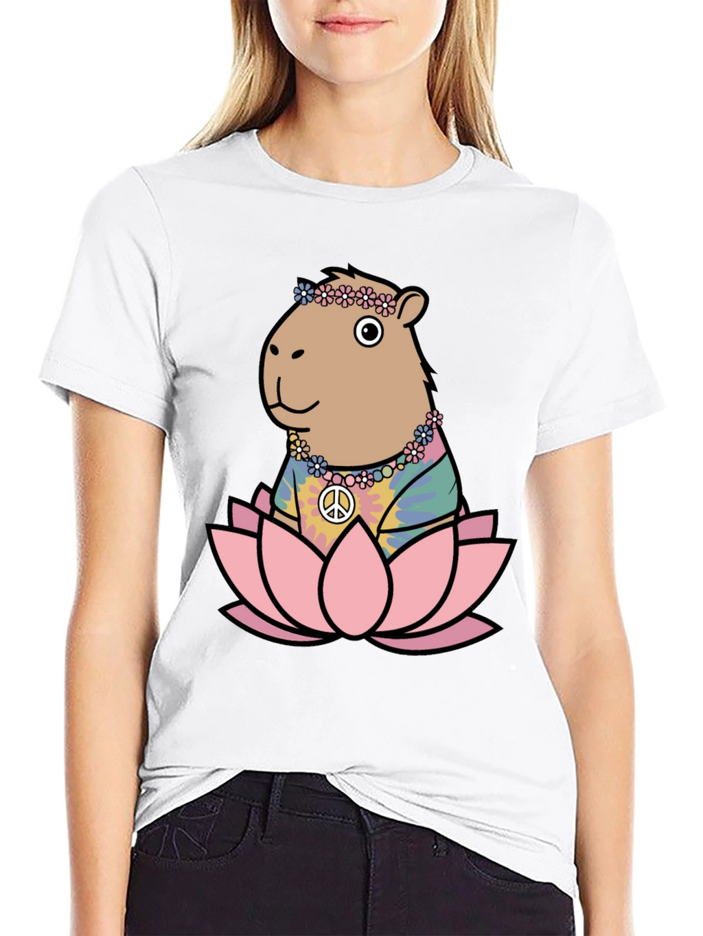 Hippie Capybara Lotus T-Shirt