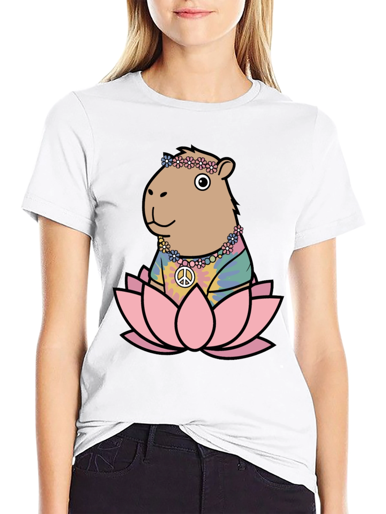 Hippie Capybara Lotus T-Shirt
