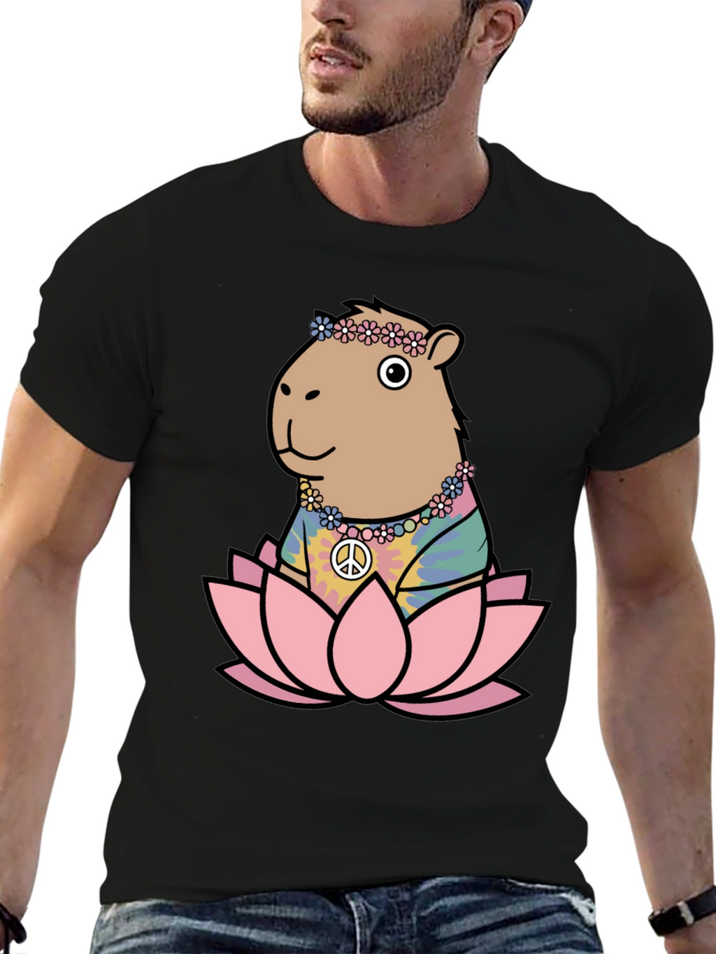Hippie Capybara Lotus T-Shirt