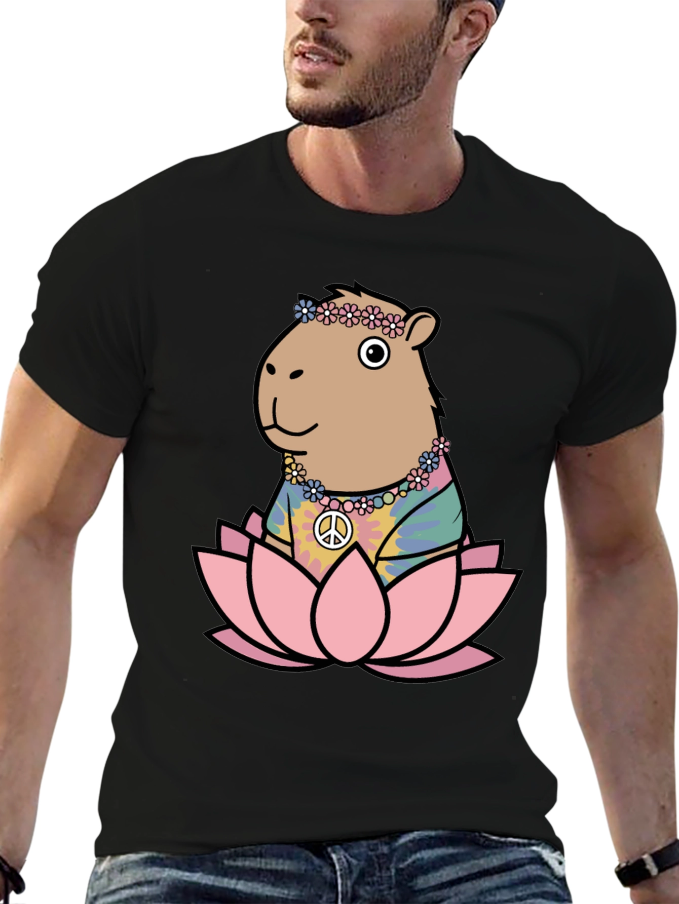 Hippie Capybara Lotus T-Shirt