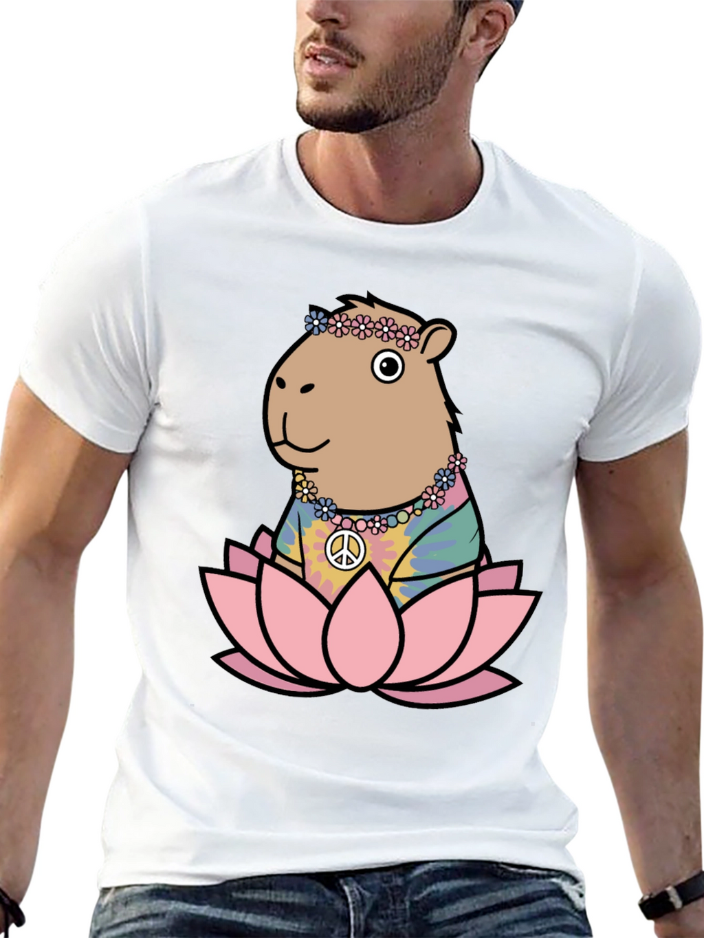 Hippie Capybara Lotus T-Shirt