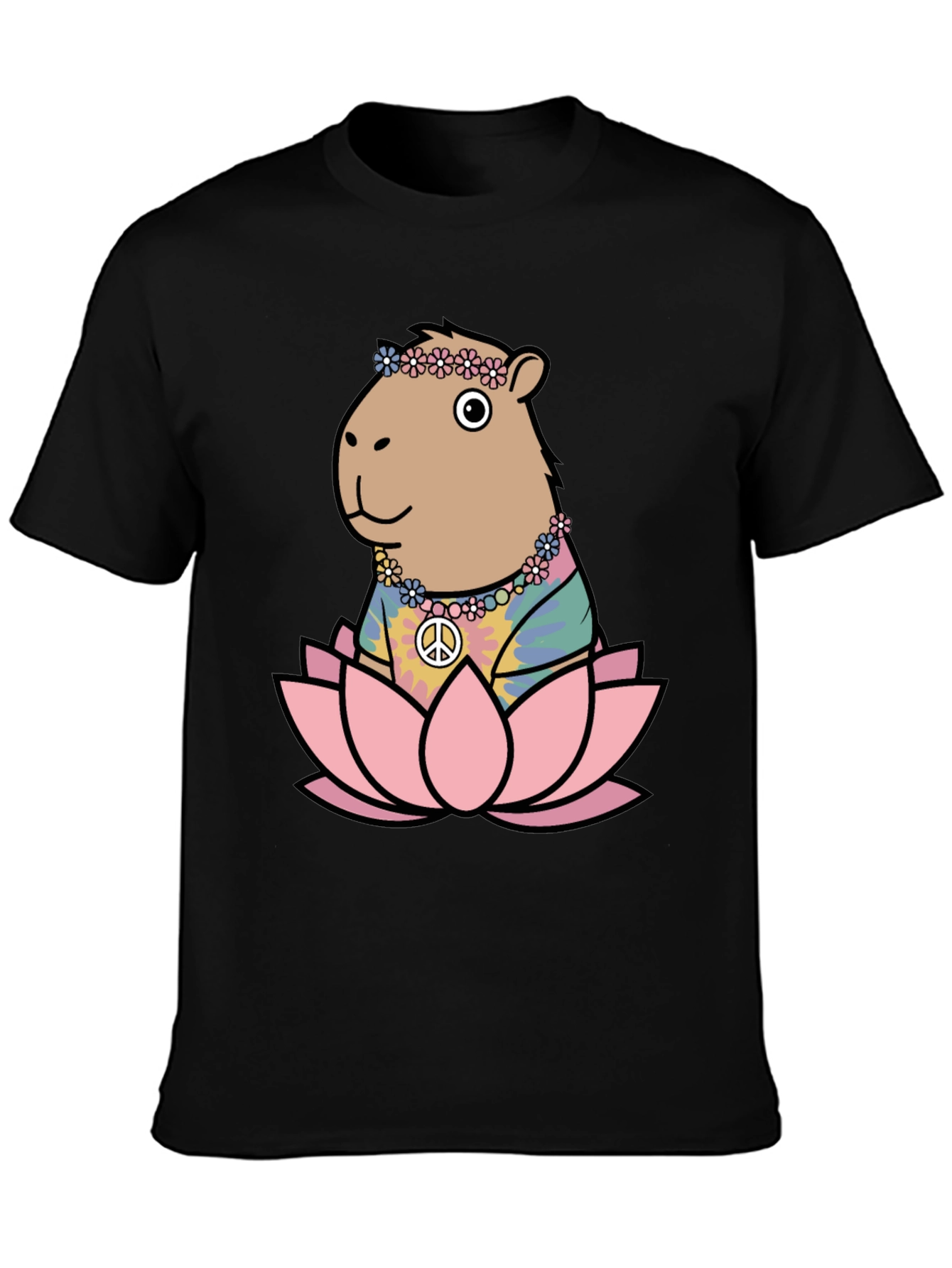 Hippie Capybara Lotus T-Shirt