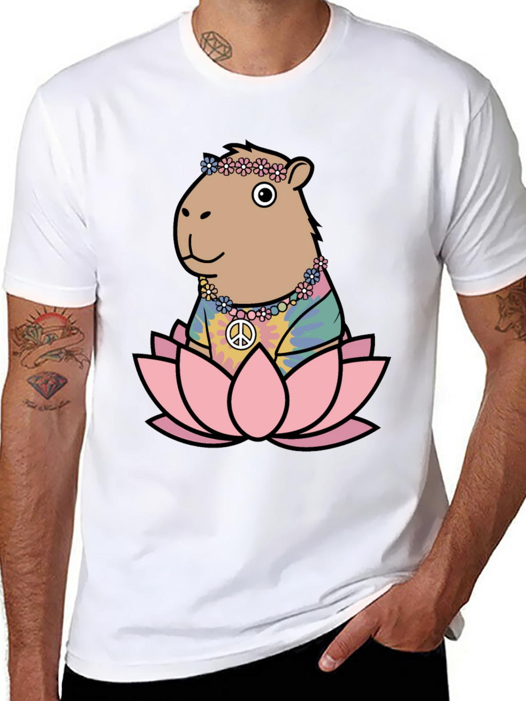 Hippie Capybara Lotus T-Shirt