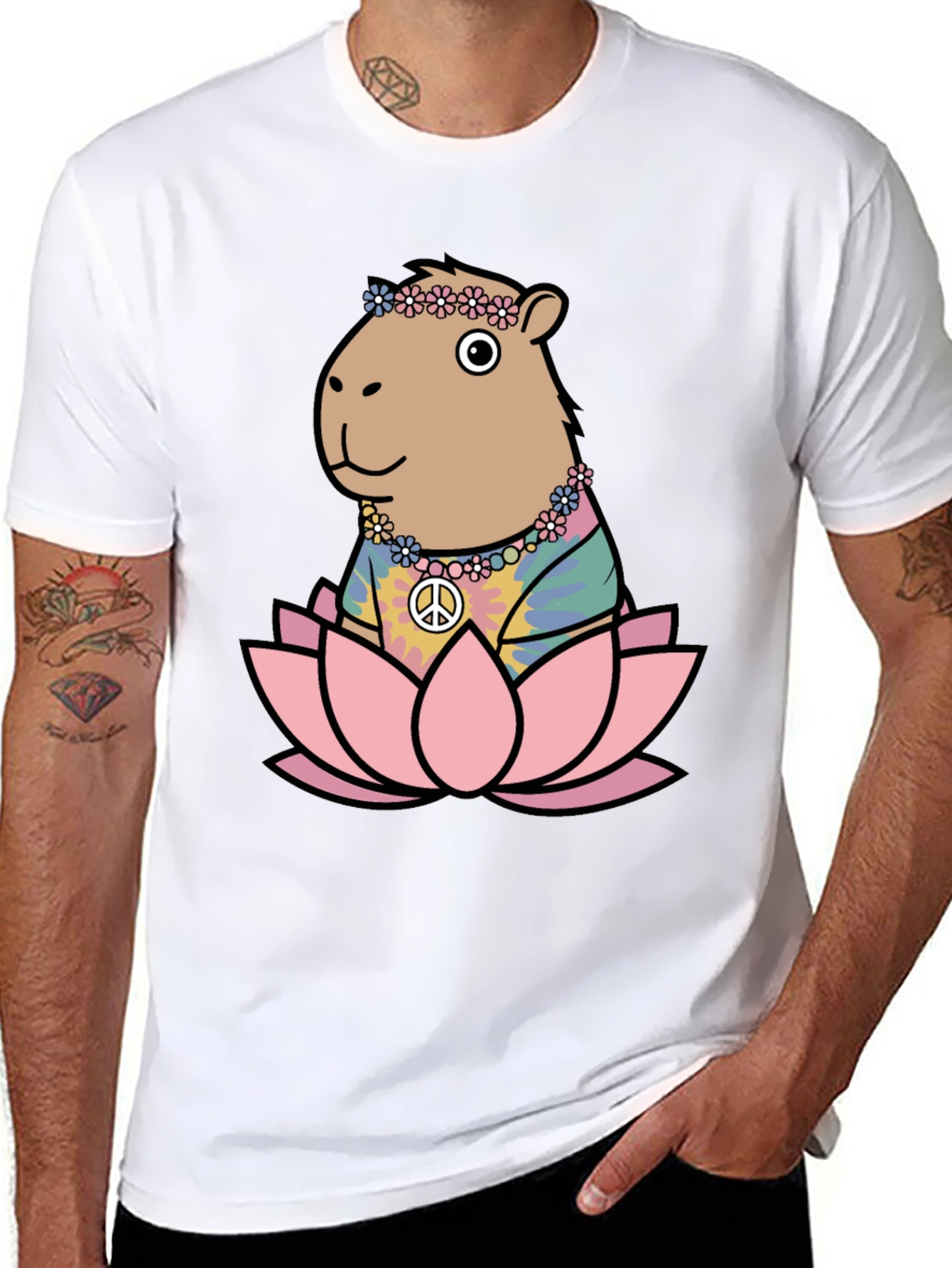 Hippie Capybara Lotus T-Shirt