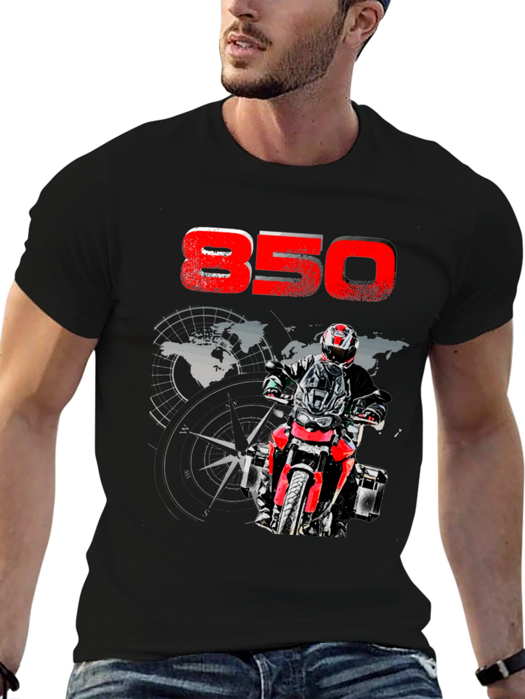 850 Motorcycle Adventure T-Shirt - Riders Compass