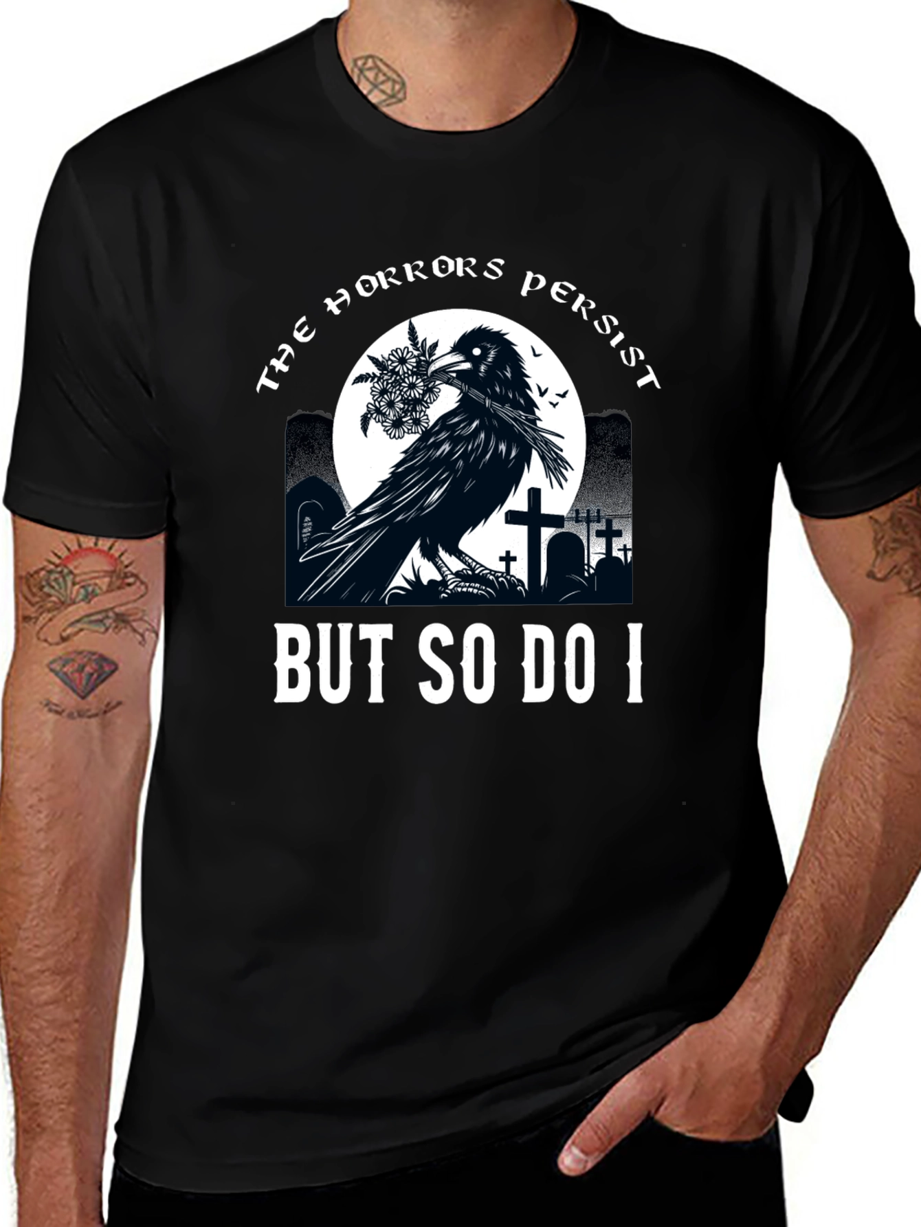The Horrors Persist Raven T-Shirt