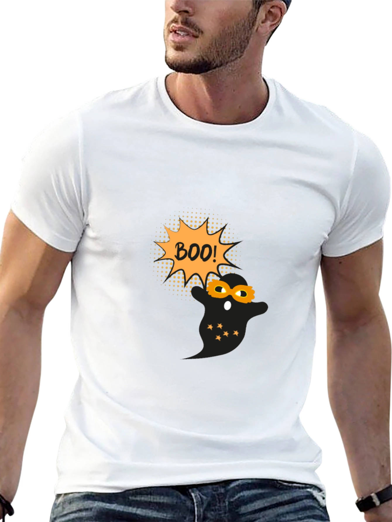 Halloween Ghost Boo! Black T-Shirt