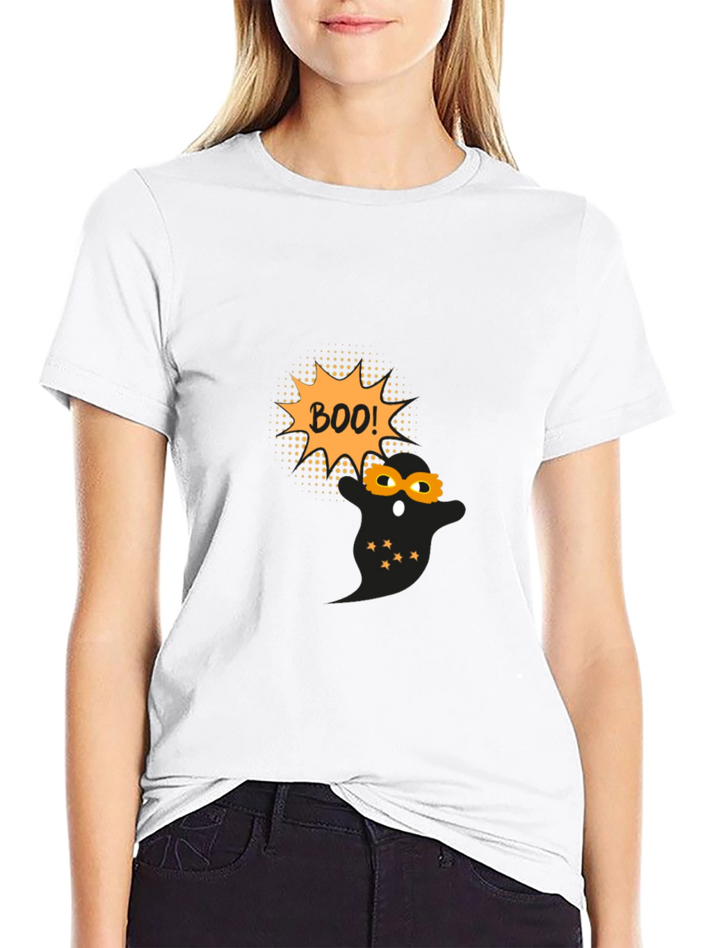 Halloween Ghost Boo! Black T-Shirt