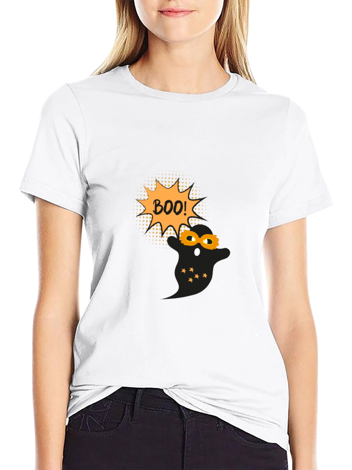 Halloween Ghost Boo! Black T-Shirt