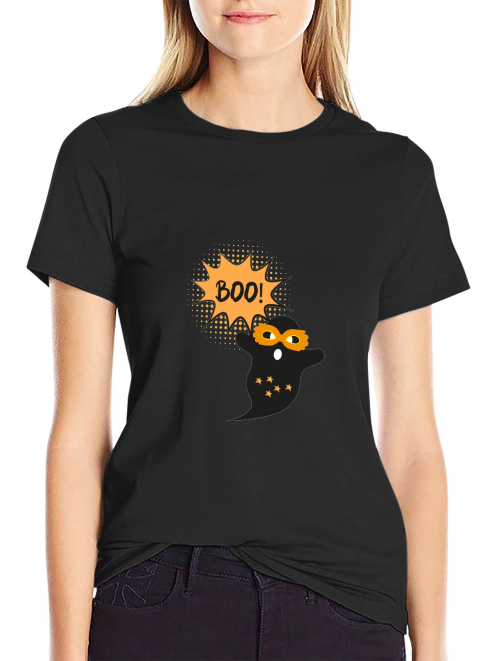 Halloween Ghost Boo! Black T-Shirt
