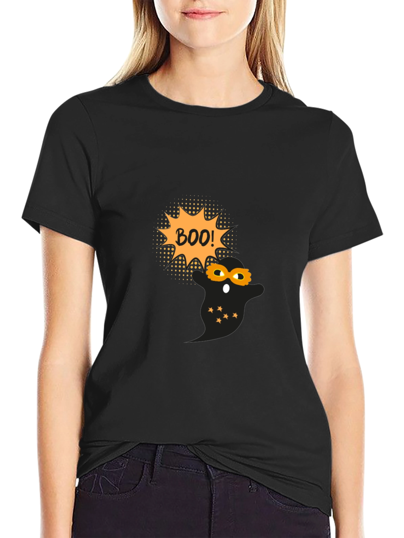 Halloween Ghost Boo! Black T-Shirt