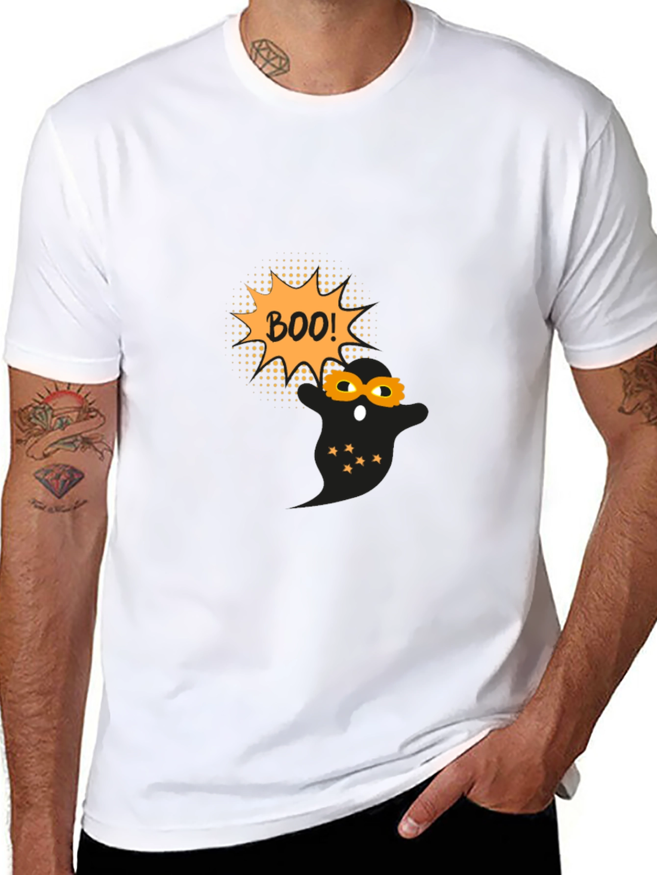 Halloween Ghost Boo! Black T-Shirt