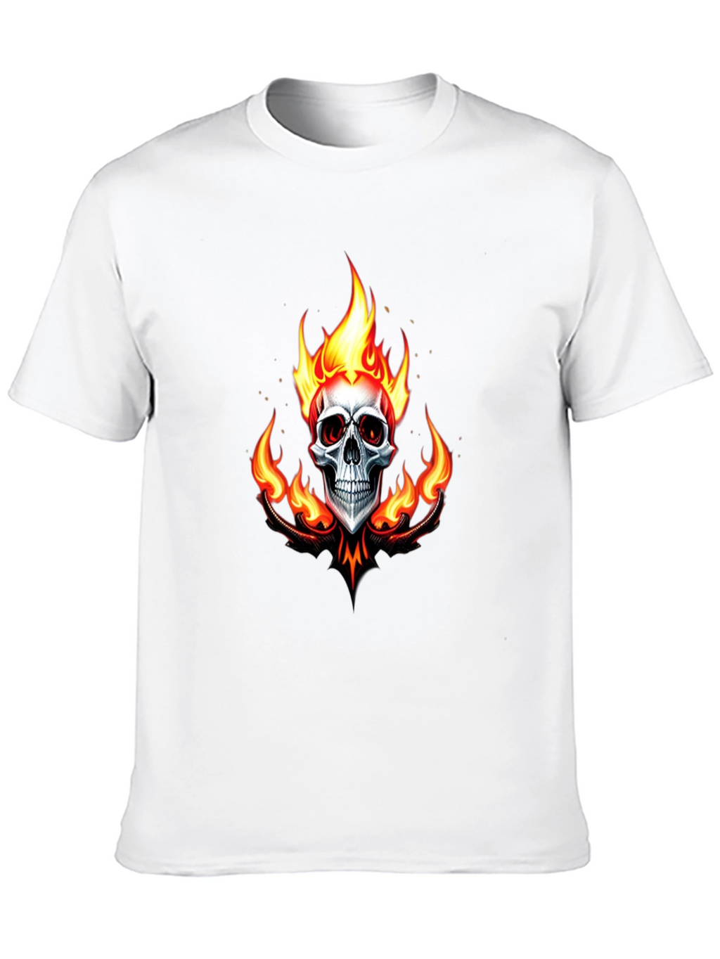 Flaming Skull Graphic Black T-Shirt