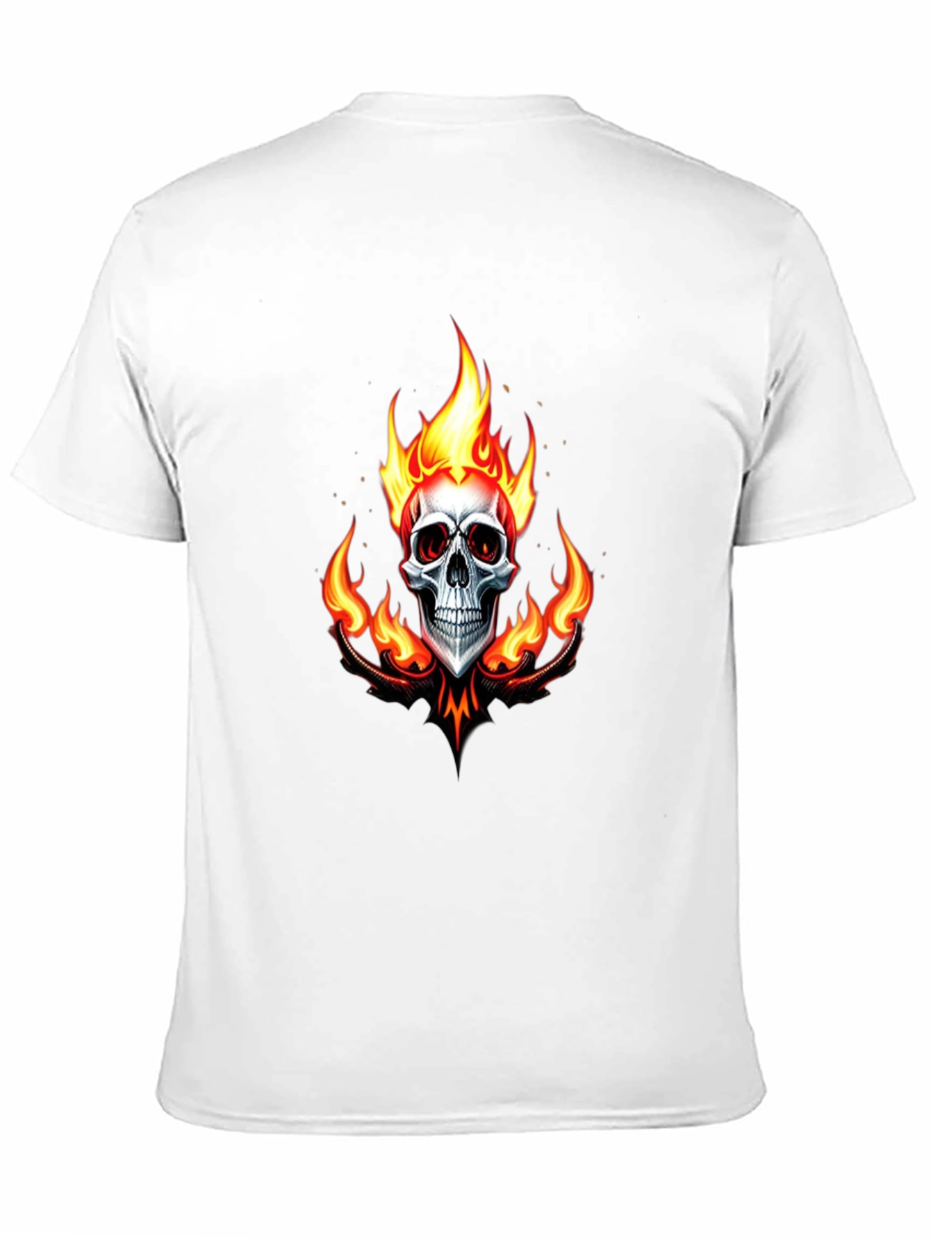 Flaming Skull Graphic Black T-Shirt