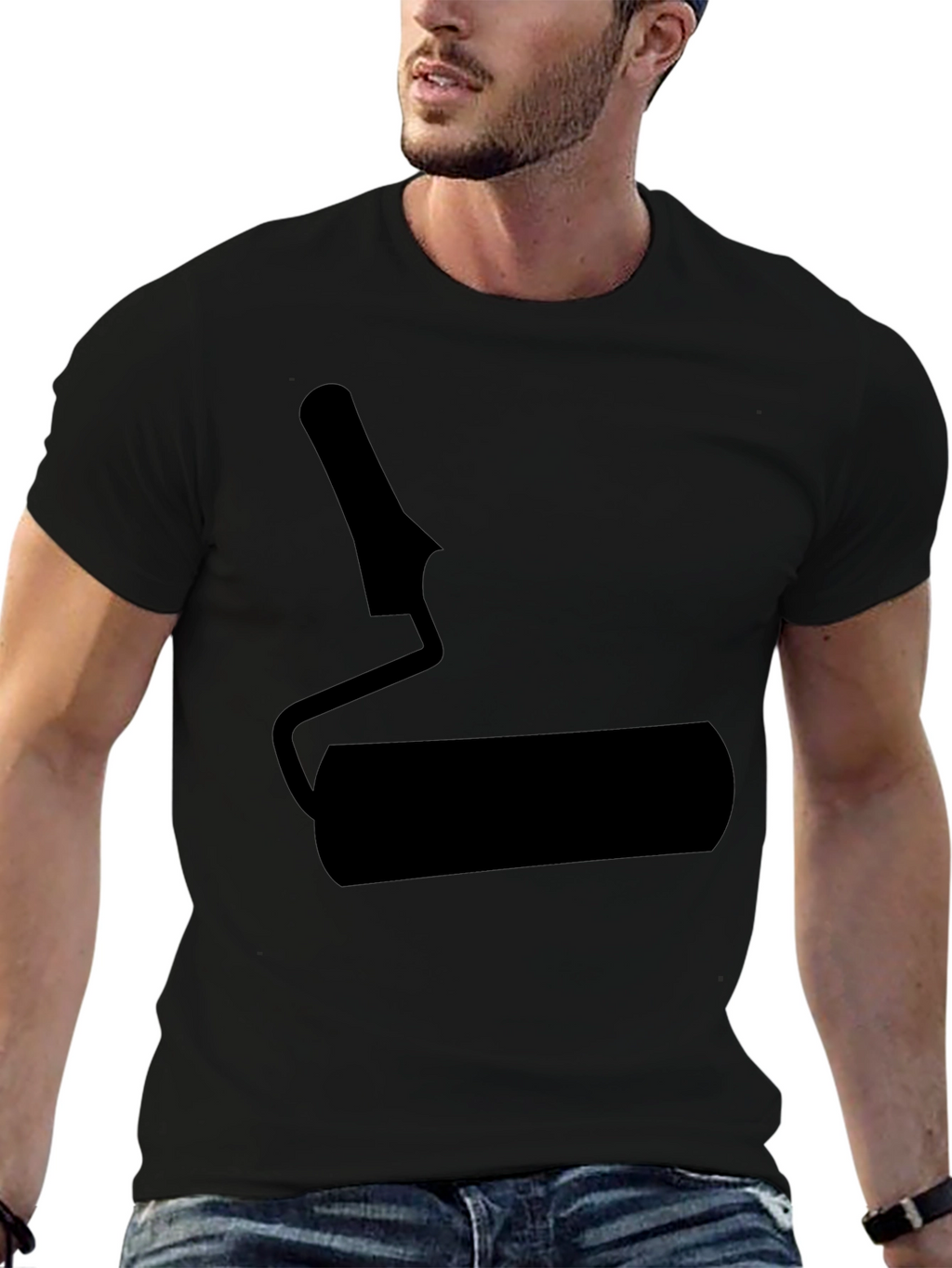Paint Roller Graphic Black T-Shirt