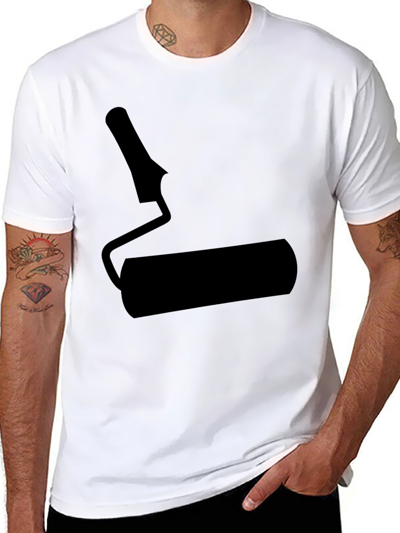 Paint Roller Graphic Black T-Shirt