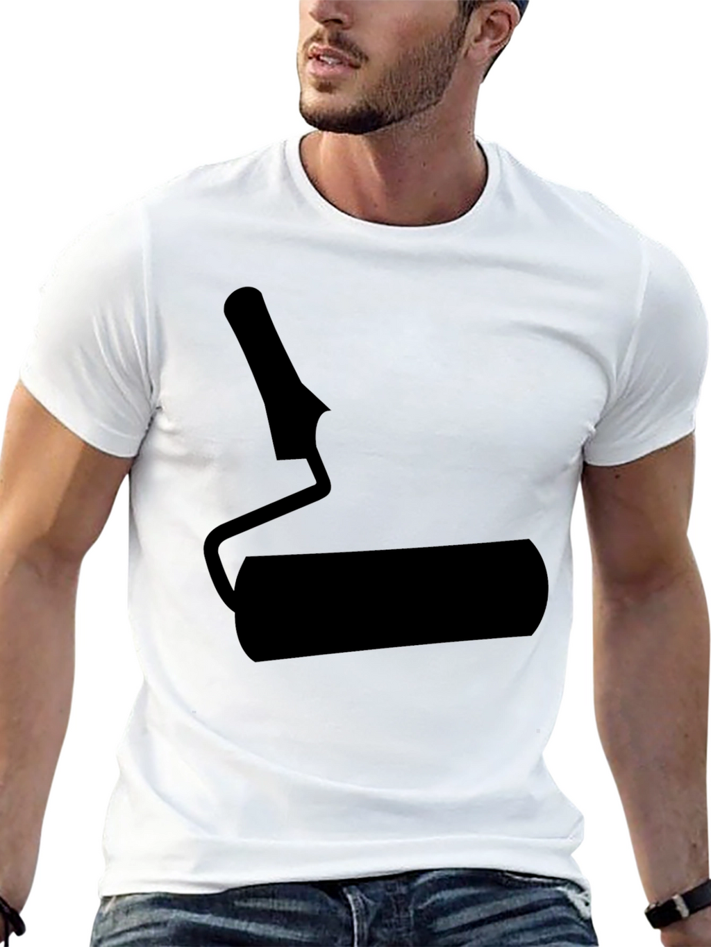 Paint Roller Graphic Black T-Shirt
