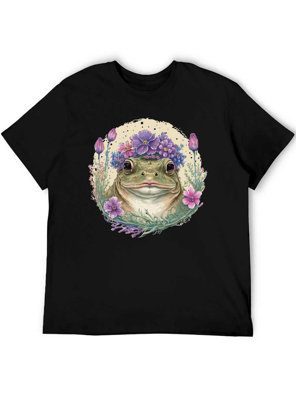 Frog with Flower Crown Graphic Tee