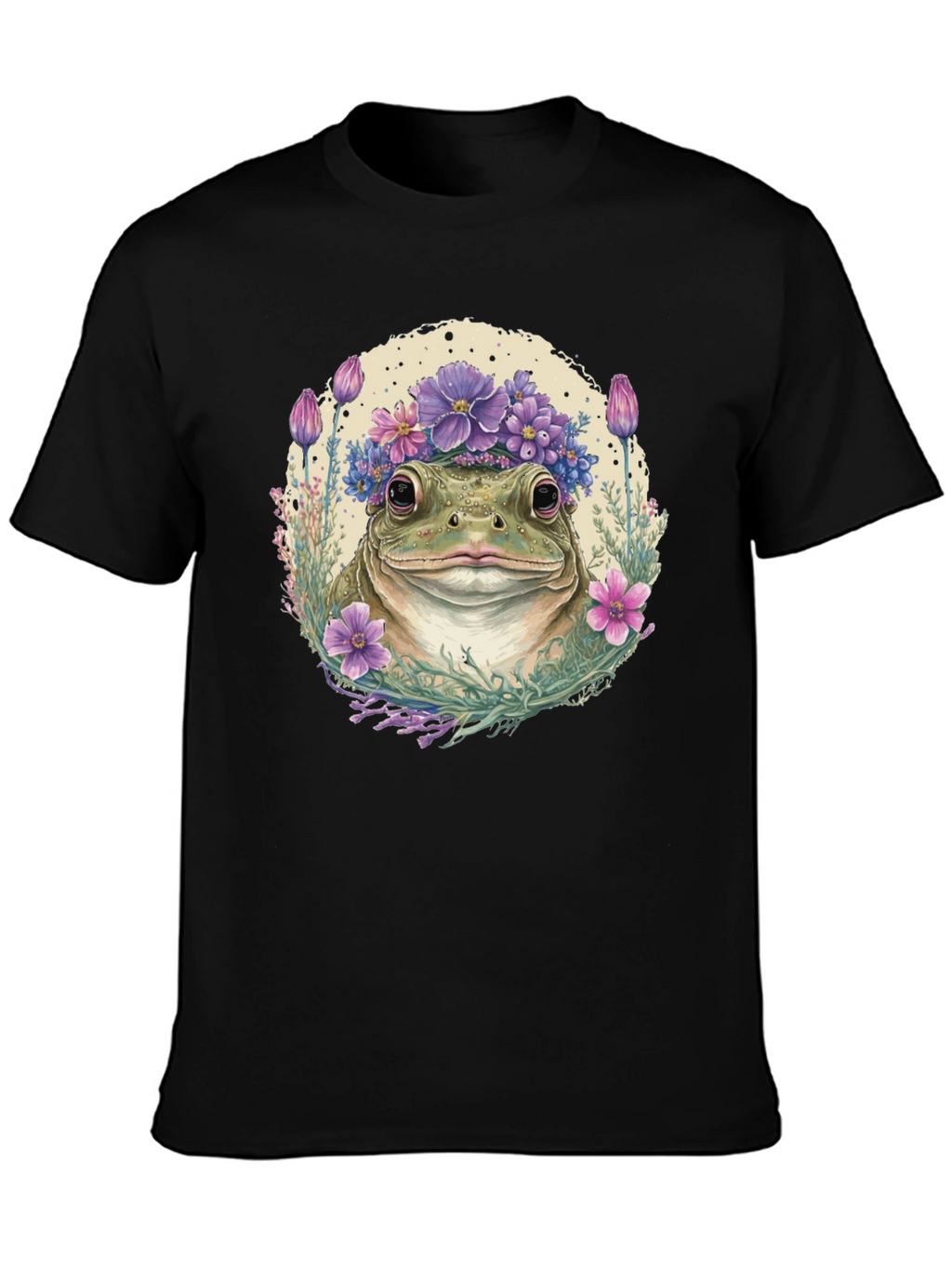Frog with Flower Crown Graphic Tee
