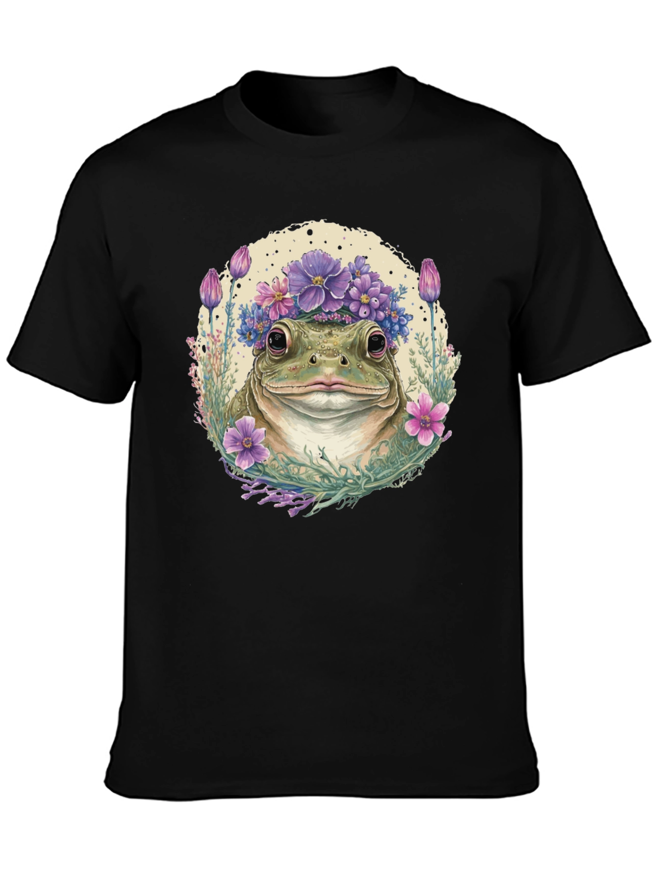 Frog with Flower Crown Graphic Tee