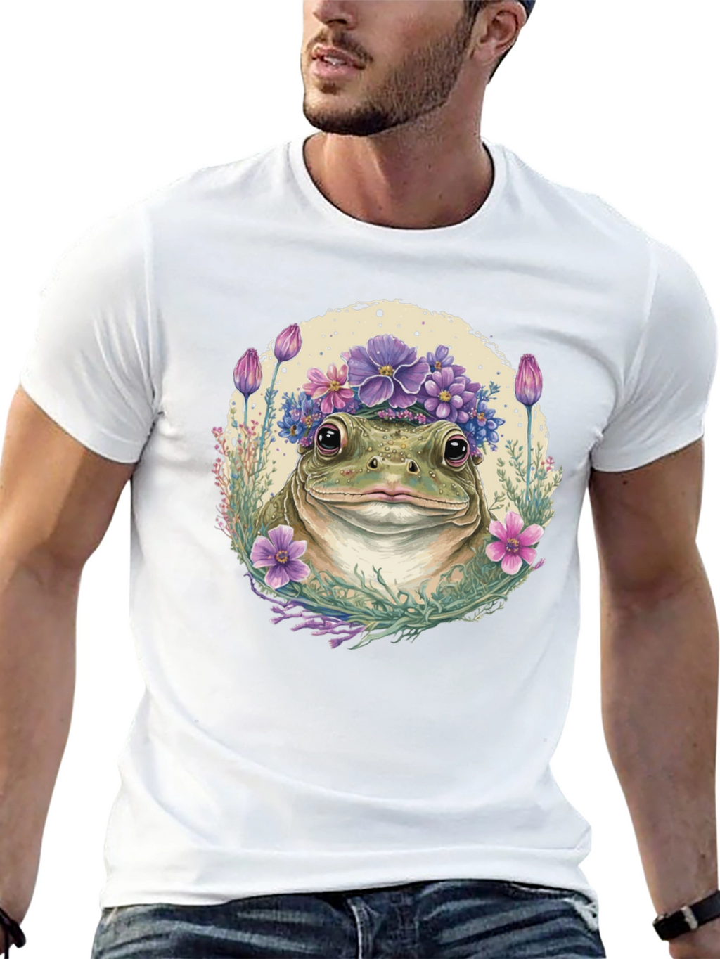 Frog with Flower Crown Graphic Tee