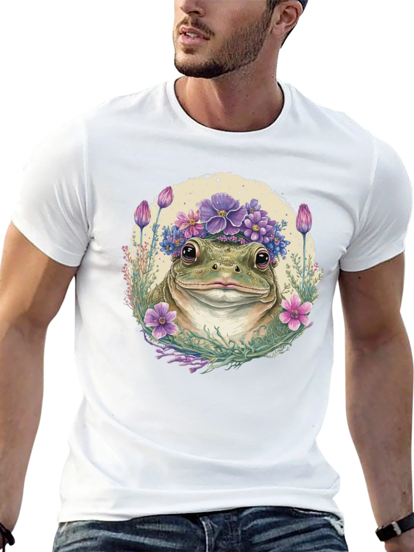 Frog with Flower Crown Graphic Tee