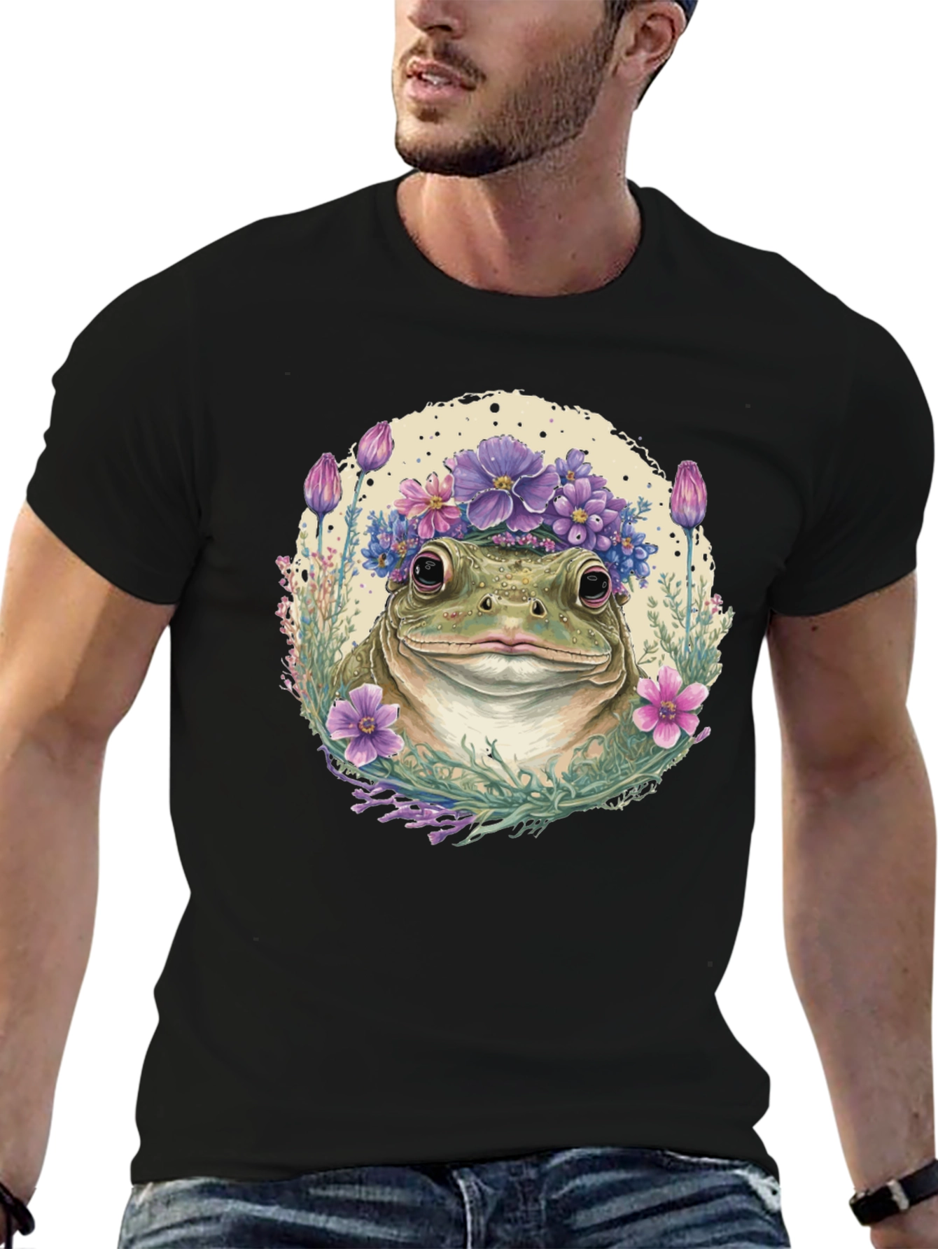 Frog with Flower Crown Graphic Tee
