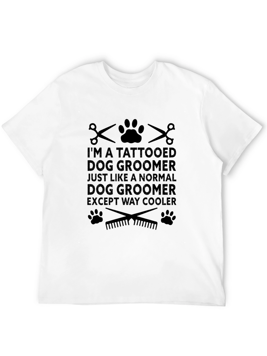 Tattooed Dog Groomer Black Graphic T-Shirt