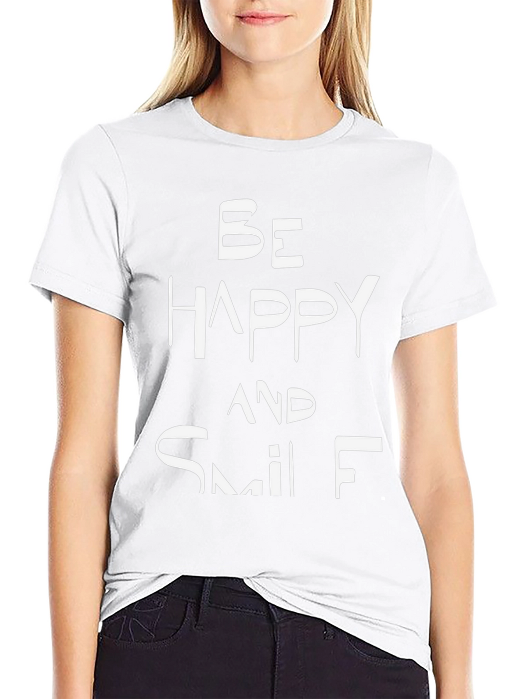 Be Happy and Smile Black T-Shirt