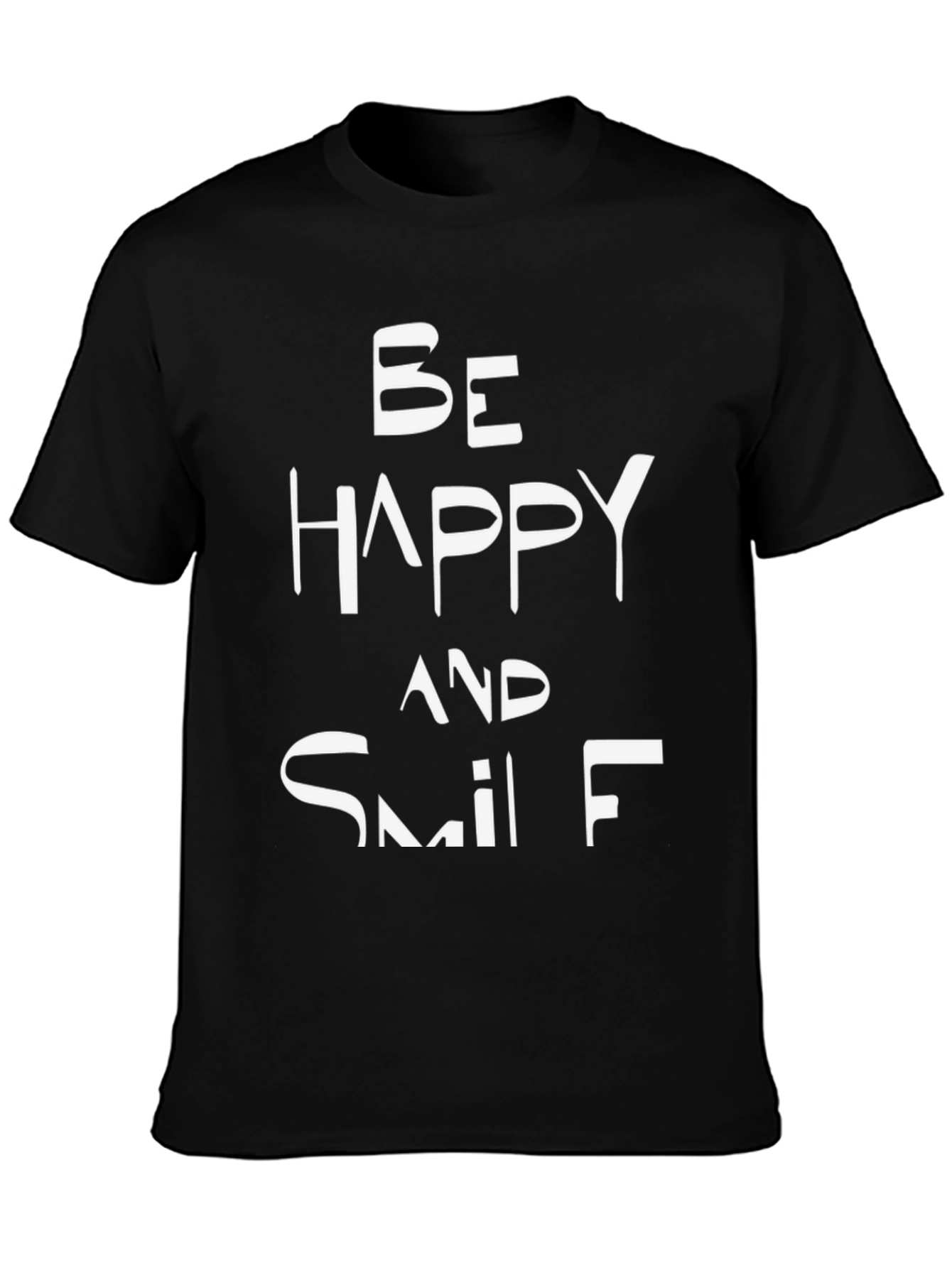 Be Happy and Smile Black T-Shirt