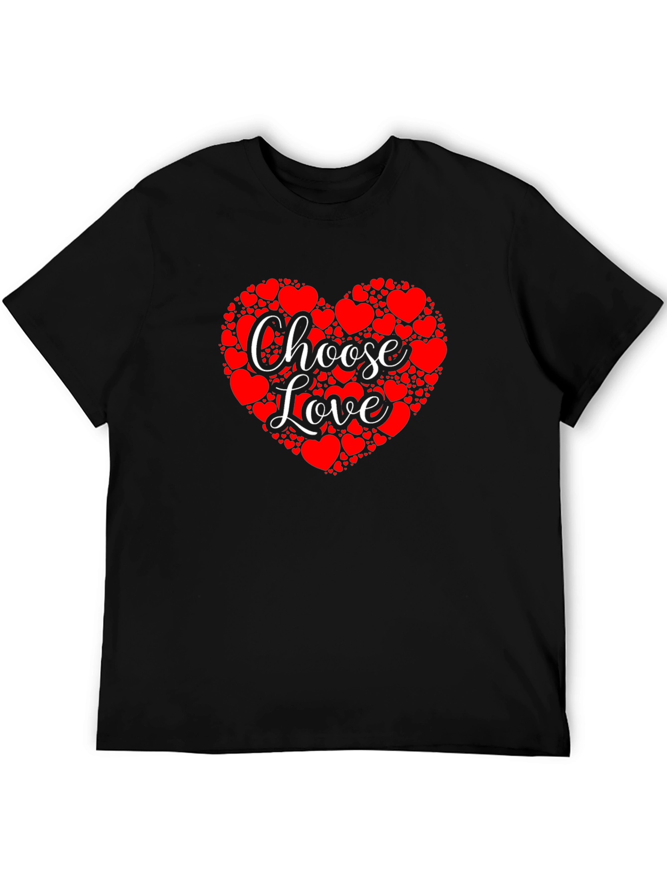 Choose Love Heart Graphic Tee - Black