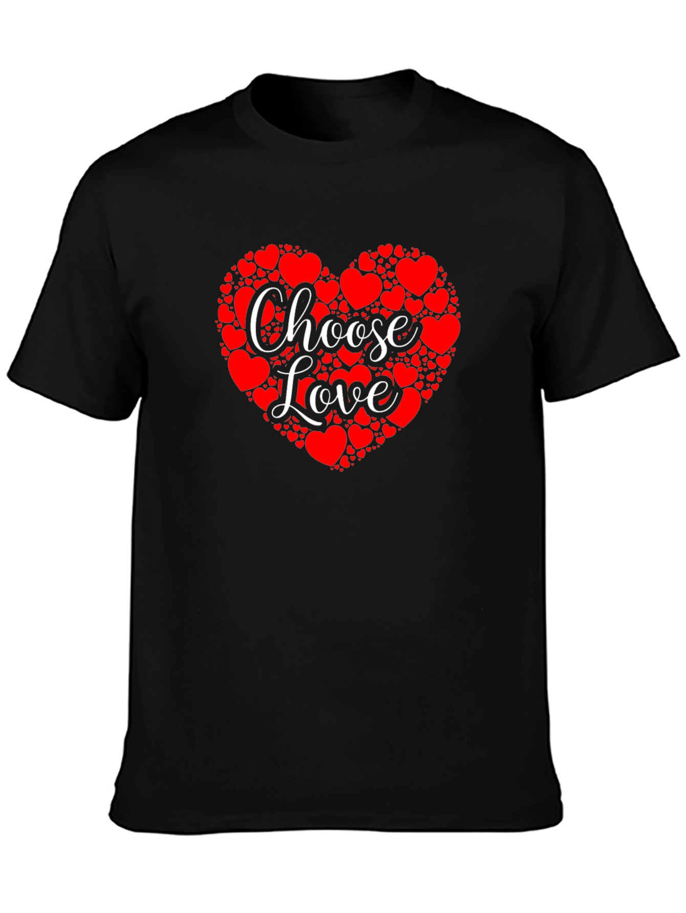Choose Love Heart Graphic Tee - Black