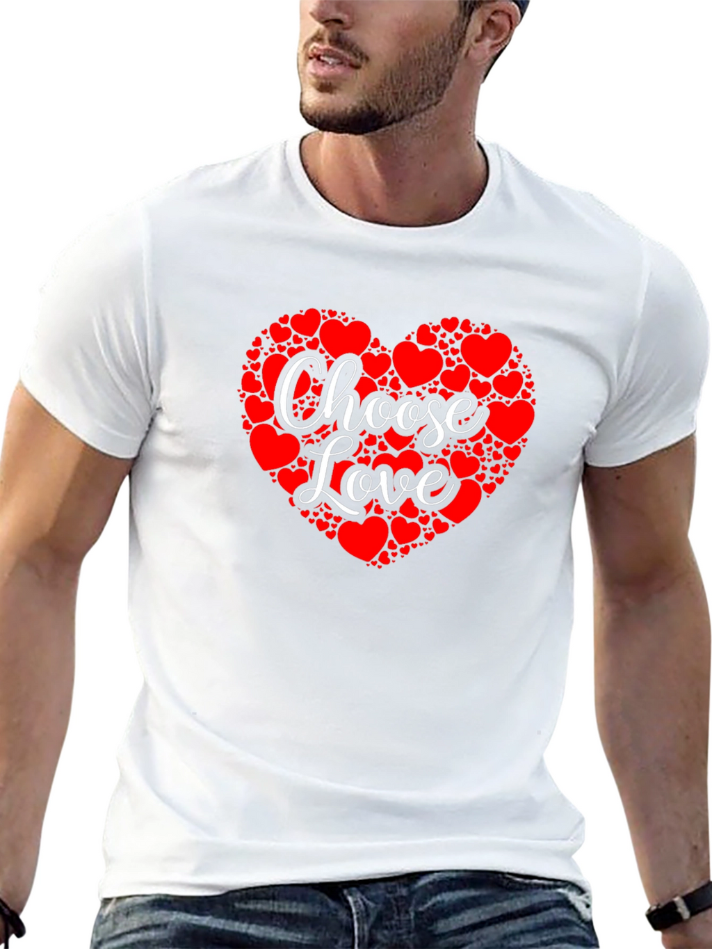 Choose Love Heart Graphic Tee - Black