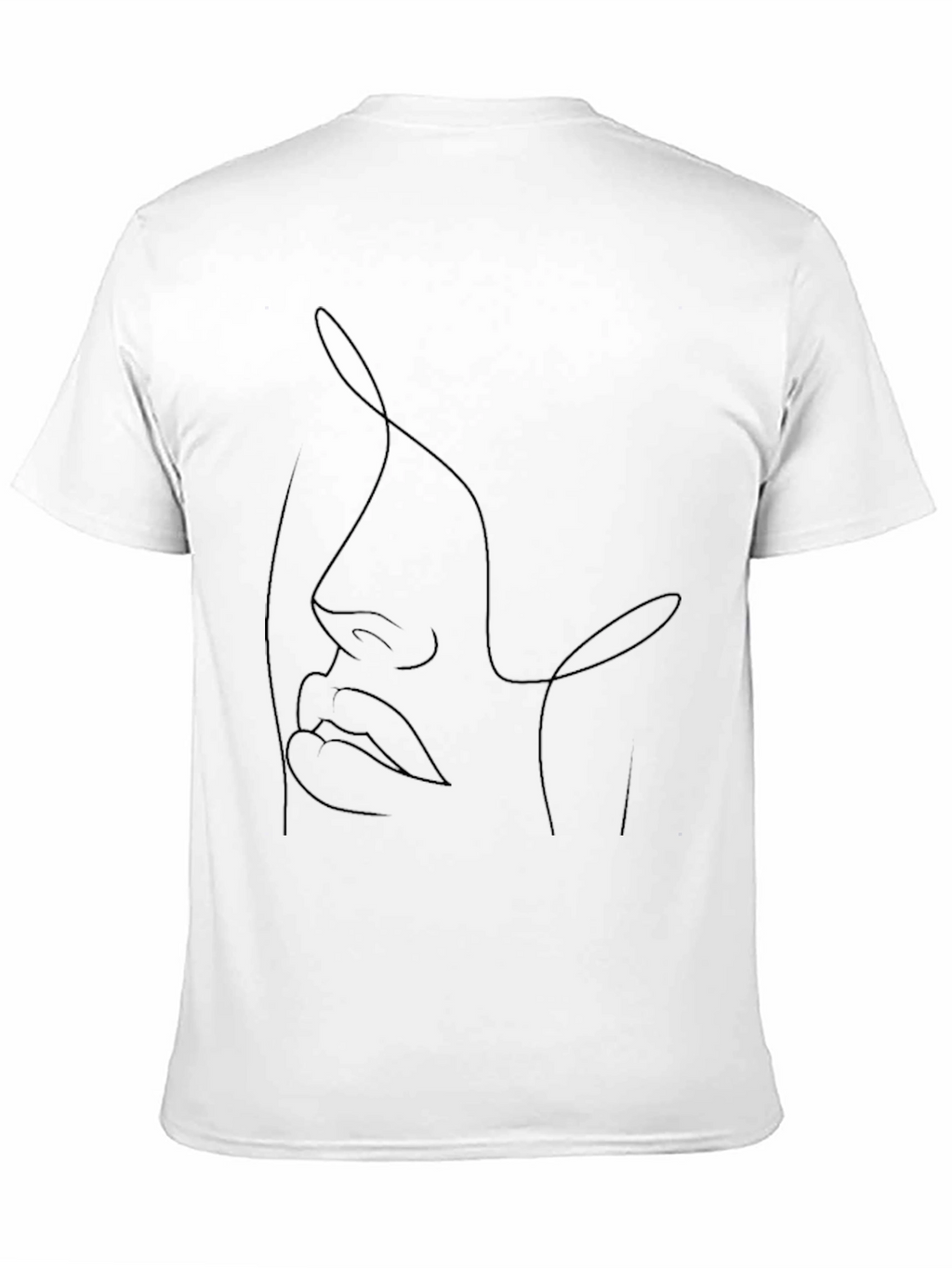 Abstract Face Line Art Black T-Shirt