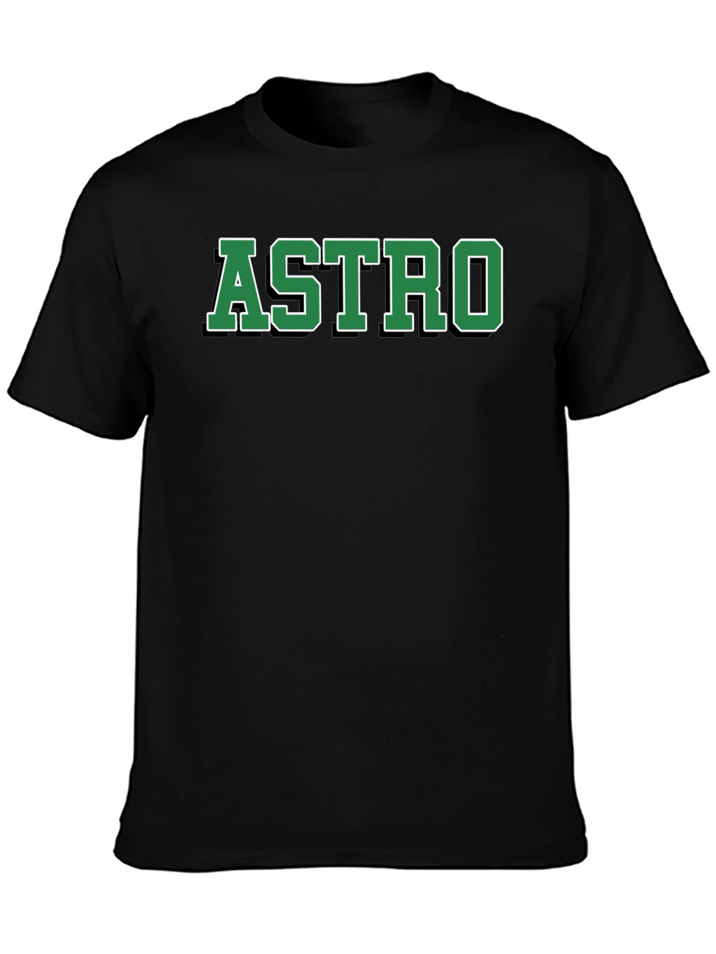 ASTRO Black Cotton Graphic T-Shirt