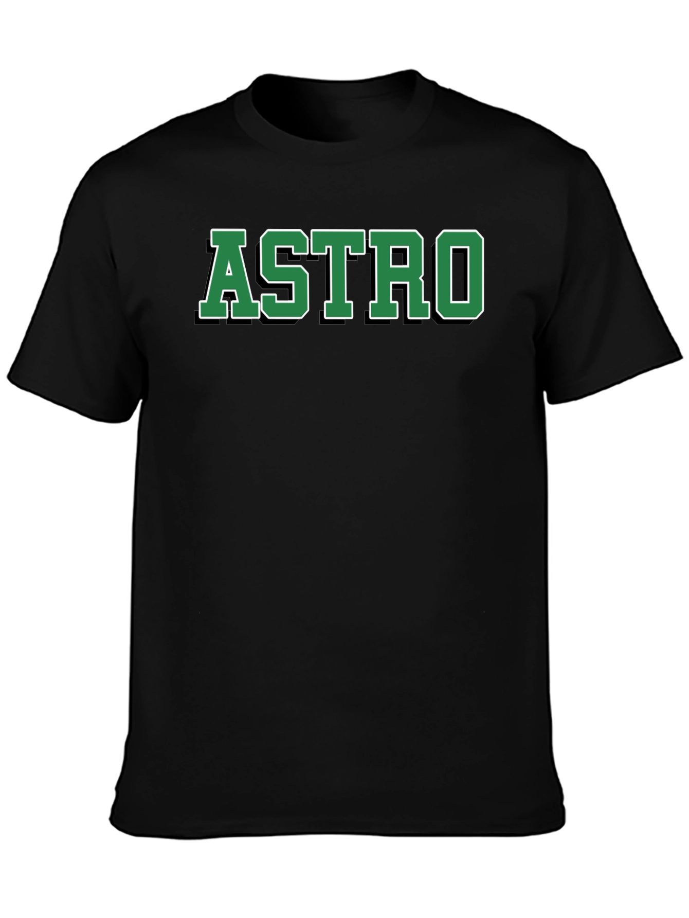 ASTRO Black Cotton Graphic T-Shirt