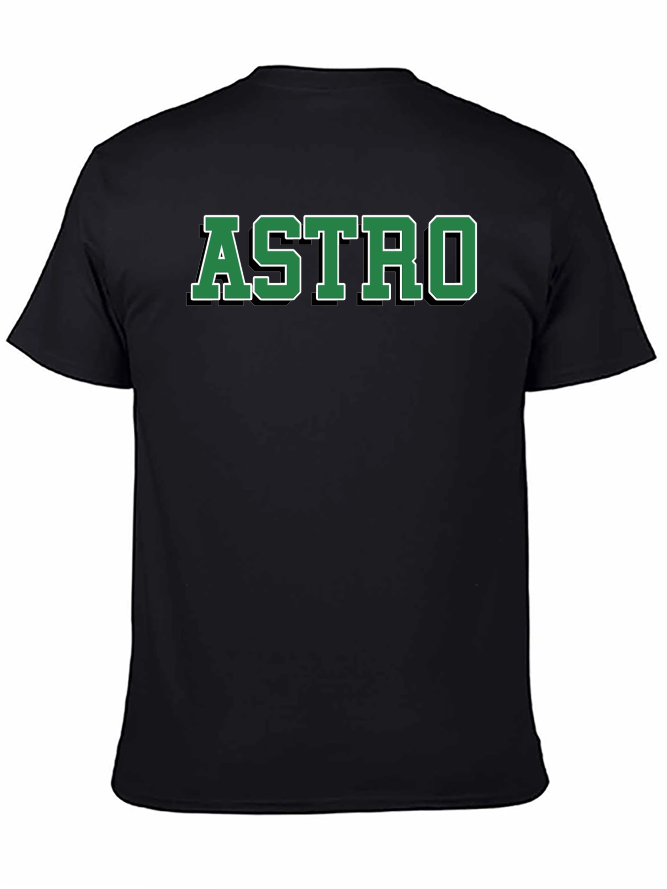ASTRO Black Cotton Graphic T-Shirt