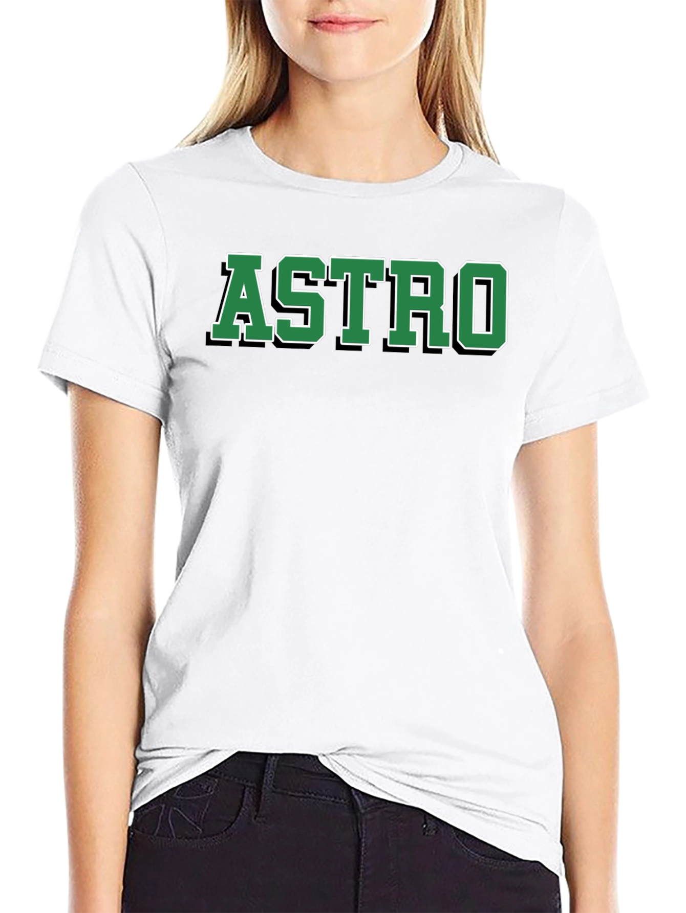 ASTRO Black Cotton Graphic T-Shirt