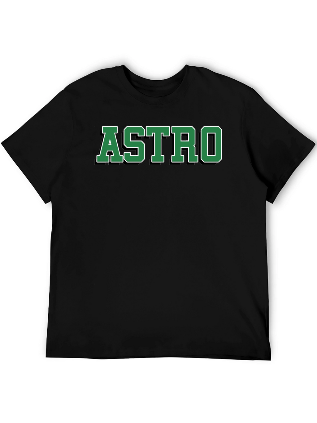 ASTRO Black Cotton Graphic T-Shirt