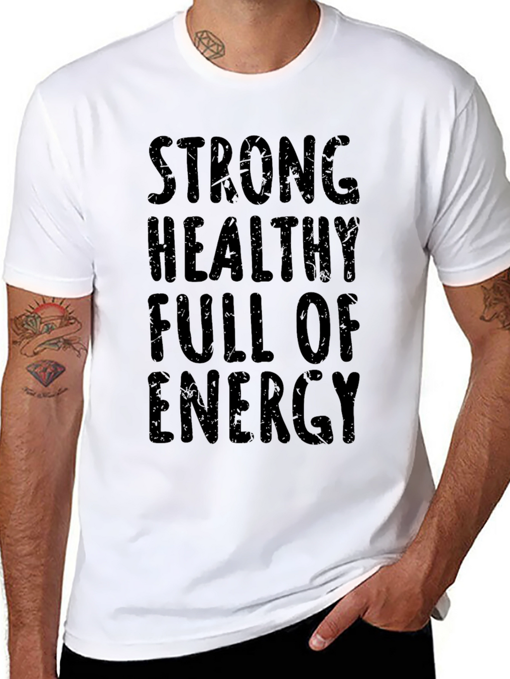 Strong Healthy Energy Black Graphic Tee